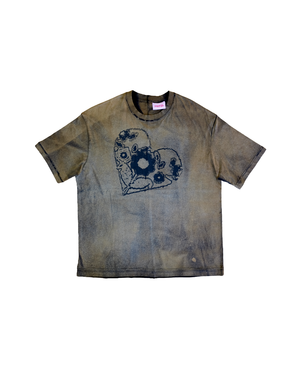 Woven Heart Healing T-Shirt - Black Sun Fade