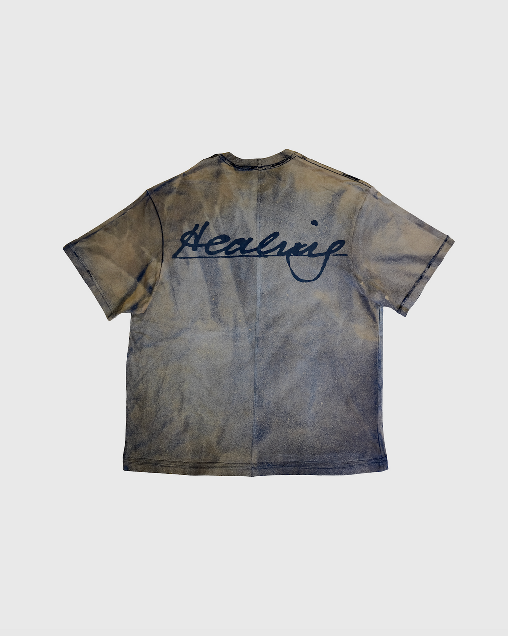 Woven Heart Healing T-Shirt - Black Sun Fade