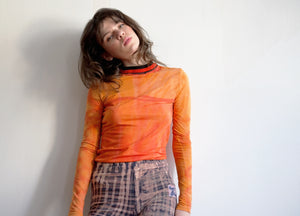Orange Burning Stripe Long Sleeve